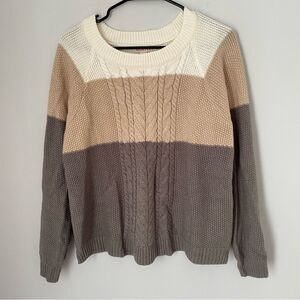 Merona Kable Knit Crew Neck Color Block Sweater